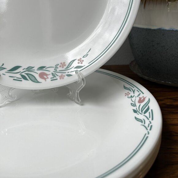 Corelle Vitrelle Rosemarie 6 Dinner Plates 10.25" Pink Flowers - Picture 6 of 10